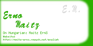 erno maitz business card