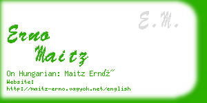 erno maitz business card